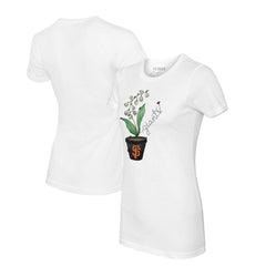 San Francisco Giants Tiny Turnip Women's Lilies & Ladybugs T-Shirt White