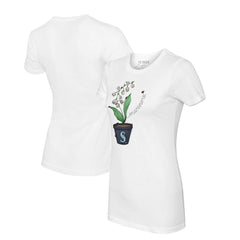 Seattle Mariners Tiny Turnip Women's Lilies & Ladybugs T-Shirt White