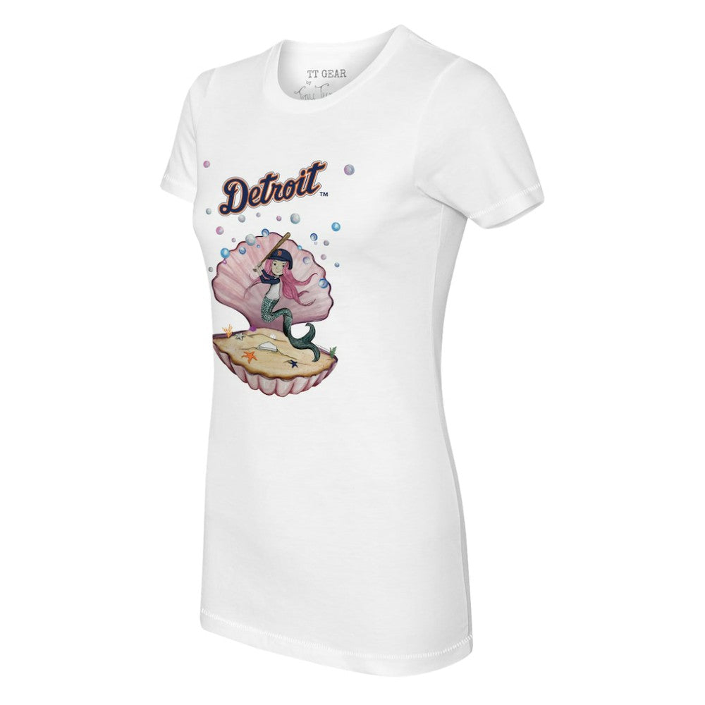 Detroit Tigers Tiny Turnip Women's Mermaid T-Shirt White