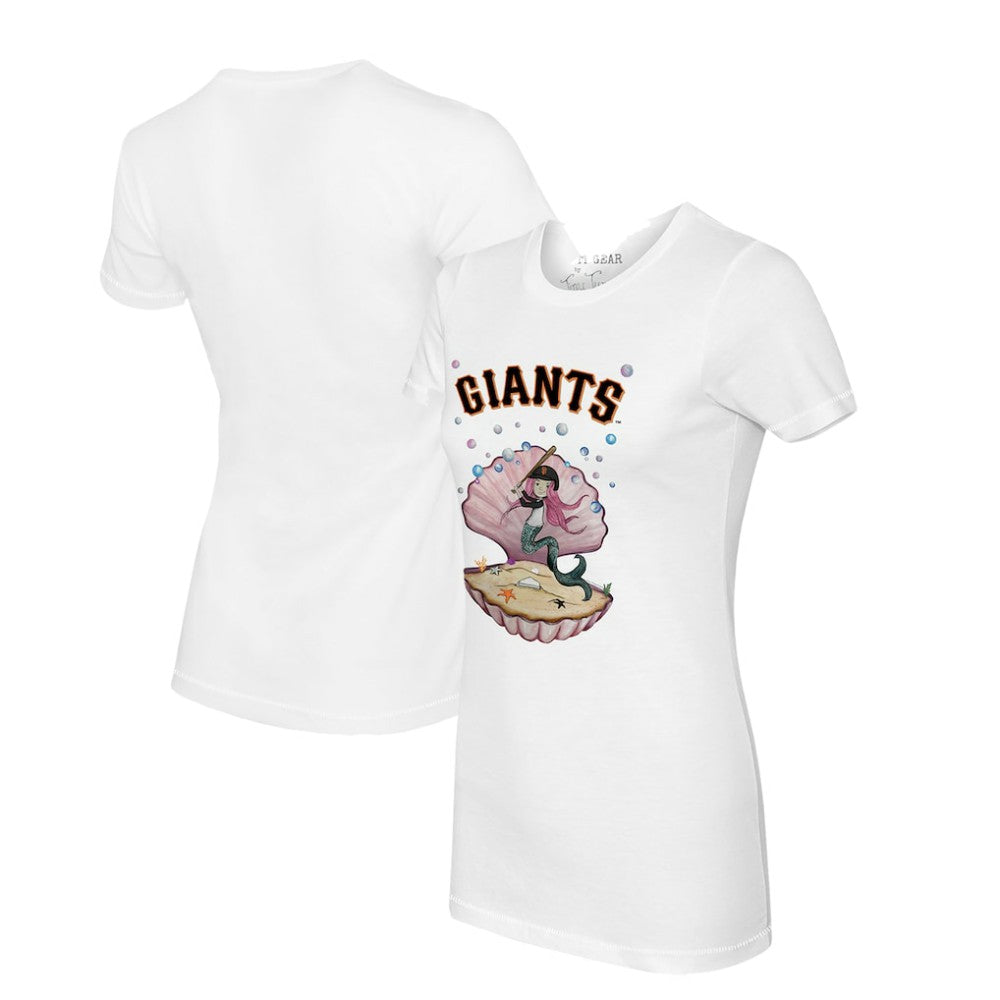 San Francisco Giants Tiny Turnip Women's Mermaid T-Shirt White