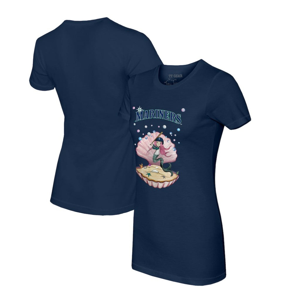 Seattle Mariners Tiny Turnip Women's Mermaid T-Shirt Navy