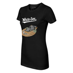 Chicago White Sox Tiny Turnip Women's Race Car T-Shirt Black