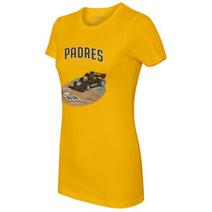 San Diego Padres Tiny Turnip Women's Race Car T-Shirt Gold