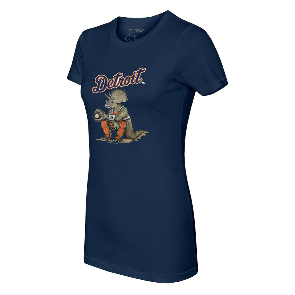 Detroit Tigers Tiny Turnip Women's Triceratops T-Shirt Navy