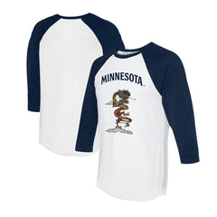 Minnesota Twins Tiny Turnip Unisex 2024 Year of the Dragon 3/4-Sleeve Raglan T-Shirt White/Navy
