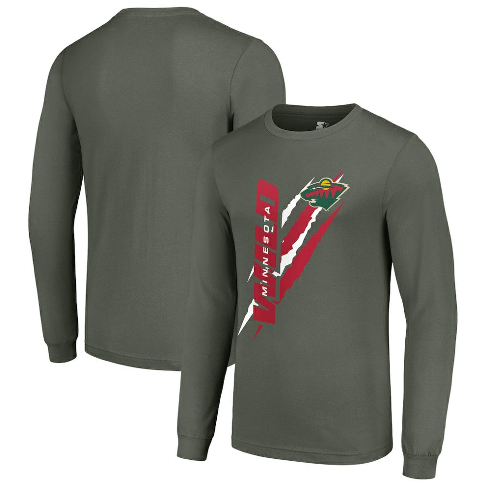 Minnesota Wild Starter Color Scratch Long-Sleeve T-Shirt - Green T-shirts