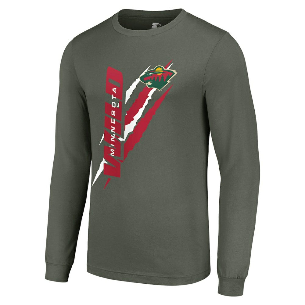 Minnesota Wild Starter Color Scratch Long-Sleeve T-Shirt - Green T-shirts