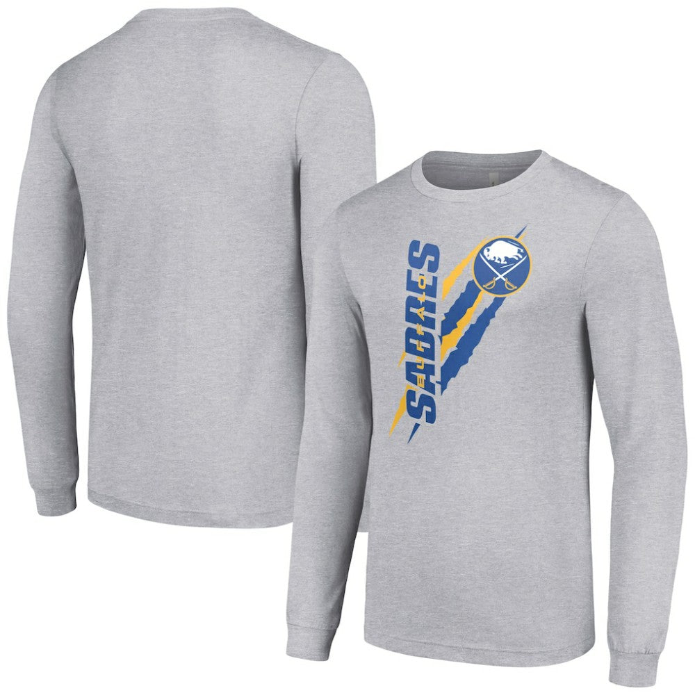 Buffalo Sabres Starter Color Scratch Long-Sleeve T-Shirt - Heather Gray T-shirts