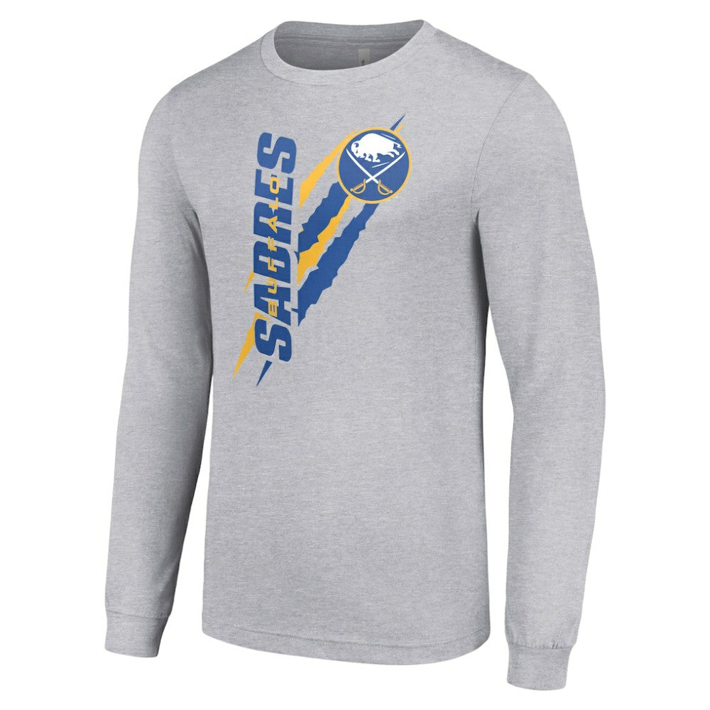 Buffalo Sabres Starter Color Scratch Long-Sleeve T-Shirt - Heather Gray T-shirts