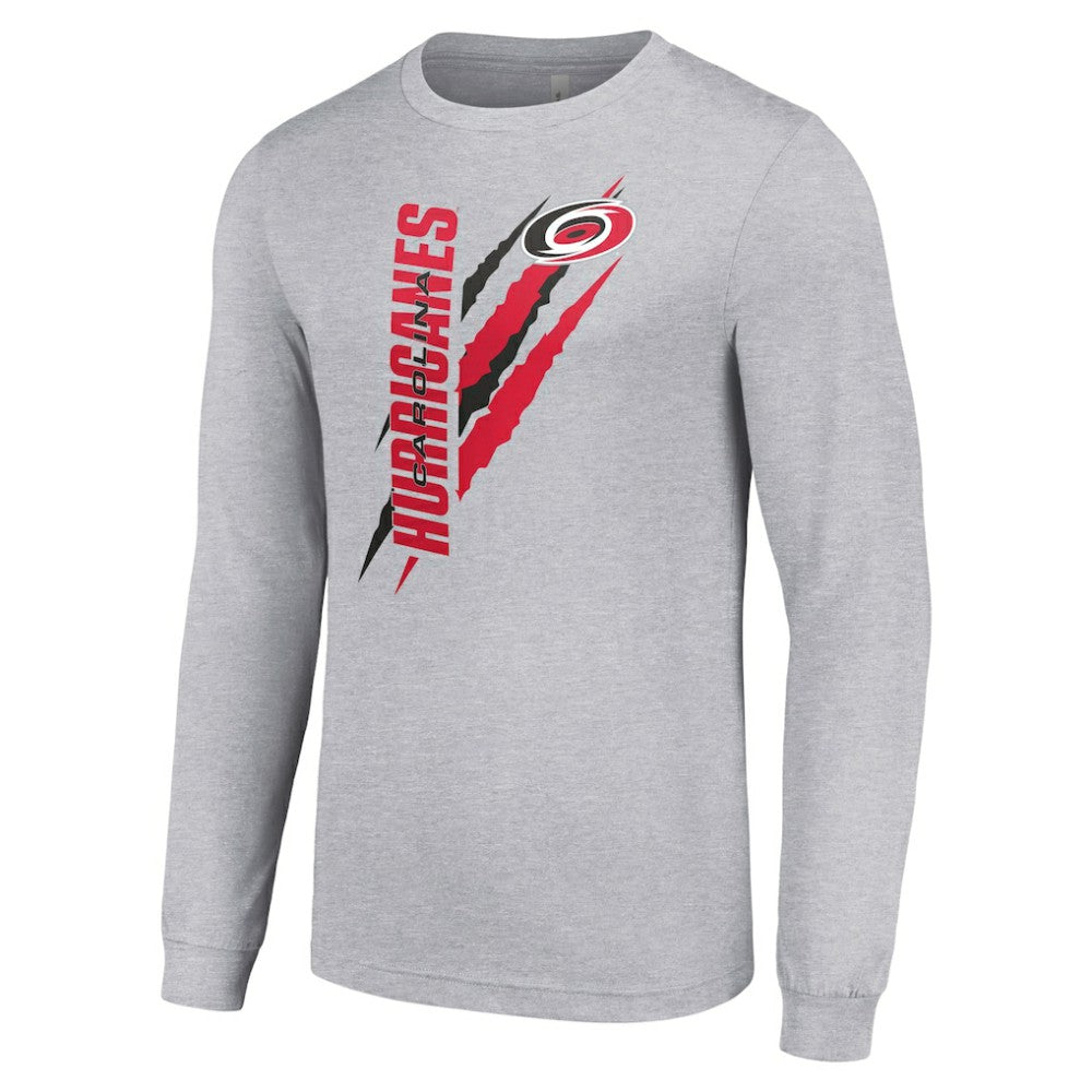 Carolina Hurricanes Starter Color Scratch Long-Sleeve T-Shirt - Heather Gray T-shirts