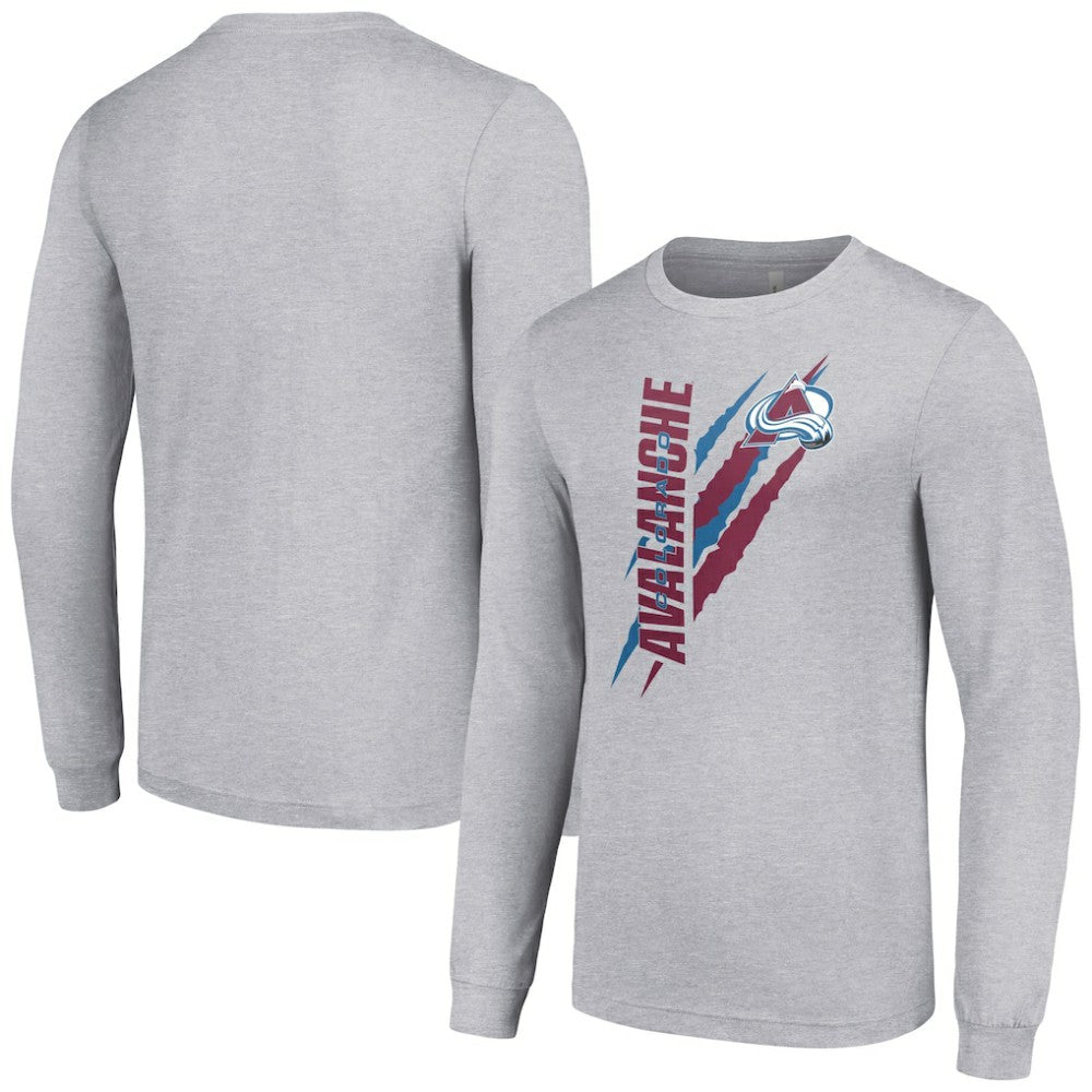 Colorado Avalanche Starter Color Scratch Long-Sleeve T-Shirt - Heather Gray T-shirts