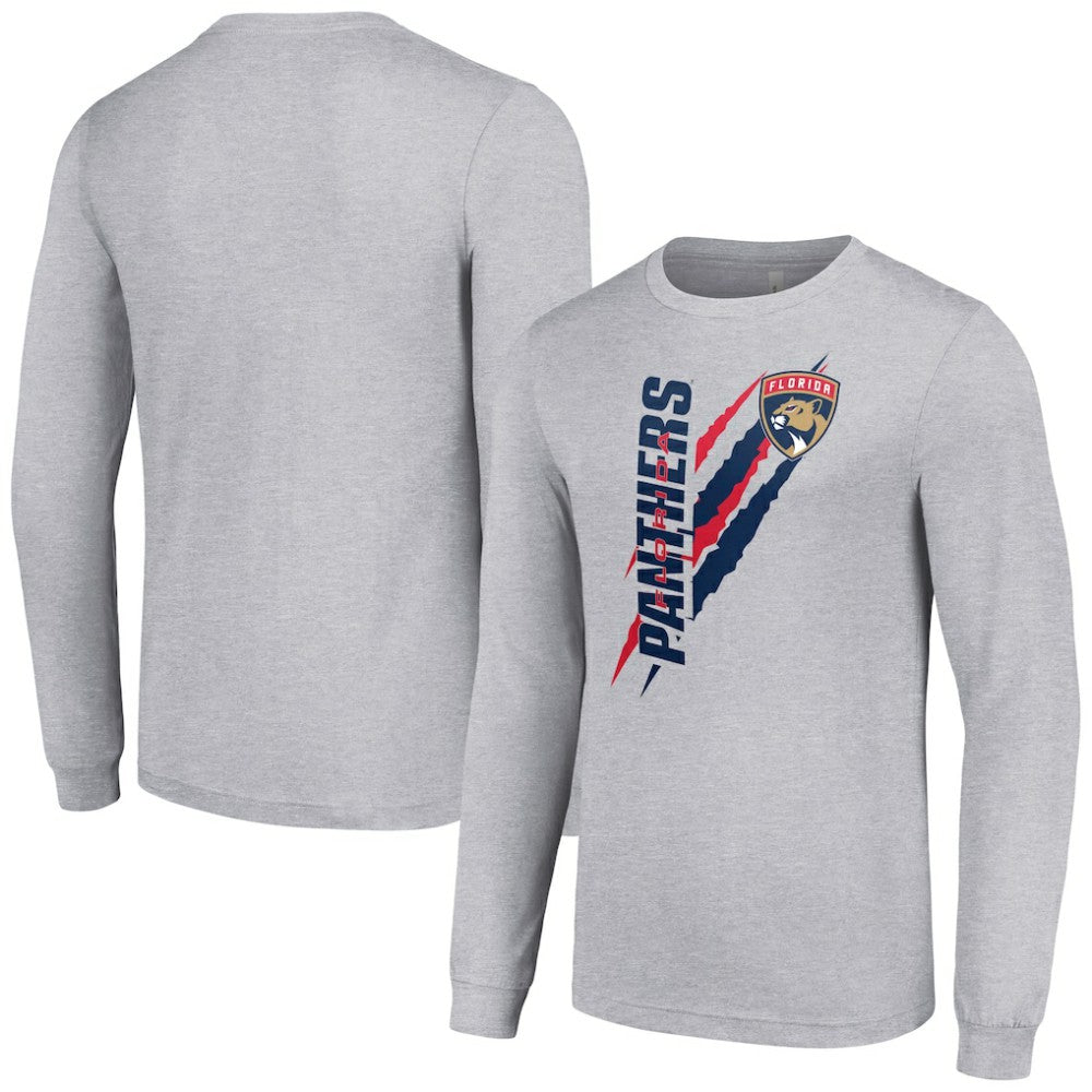 Florida Panthers Starter Color Scratch Long-Sleeve T-Shirt - Heather Gray T-shirts
