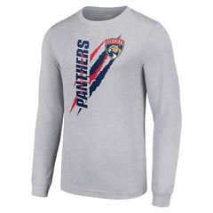 Florida Panthers Starter Color Scratch Long-Sleeve T-Shirt - Heather Gray T-shirts