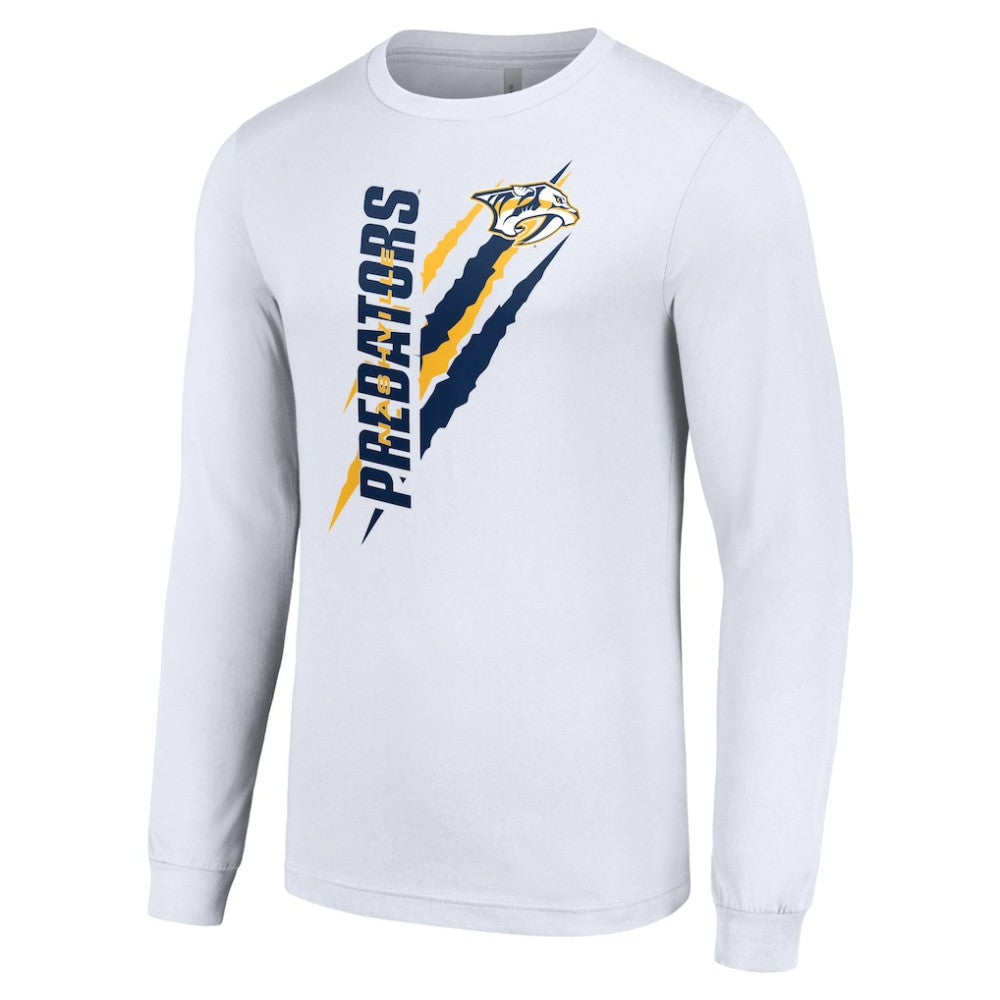 Nashville Predators Starter Color Scratch Long-Sleeve T-Shirt - White T-shirts