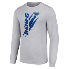 St. Louis Blues Starter Color Scratch Long-Sleeve T-Shirt - Heather Gray T-shirts