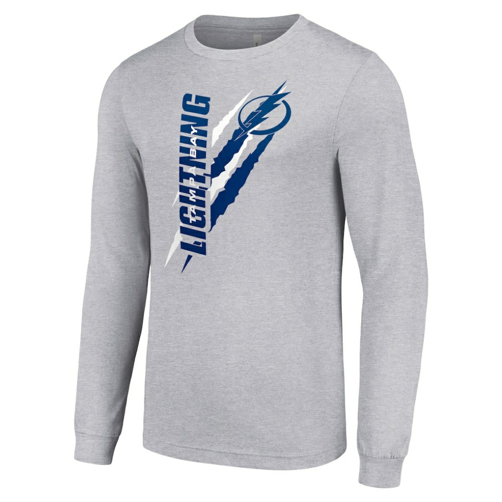 Tampa Bay Lightning Starter Color Scratch Long-Sleeve T-Shirt - Heather Gray T-shirts
