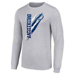 Tampa Bay Lightning Starter Color Scratch Long-Sleeve T-Shirt - Heather Gray T-shirts