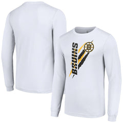 Boston Bruins Starter Color Scratch Long-Sleeve T-Shirt - White T-shirts