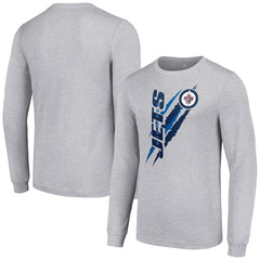 Winnipeg Jets Starter Color Scratch Long-Sleeve T-Shirt - Heather Gray T-shirts