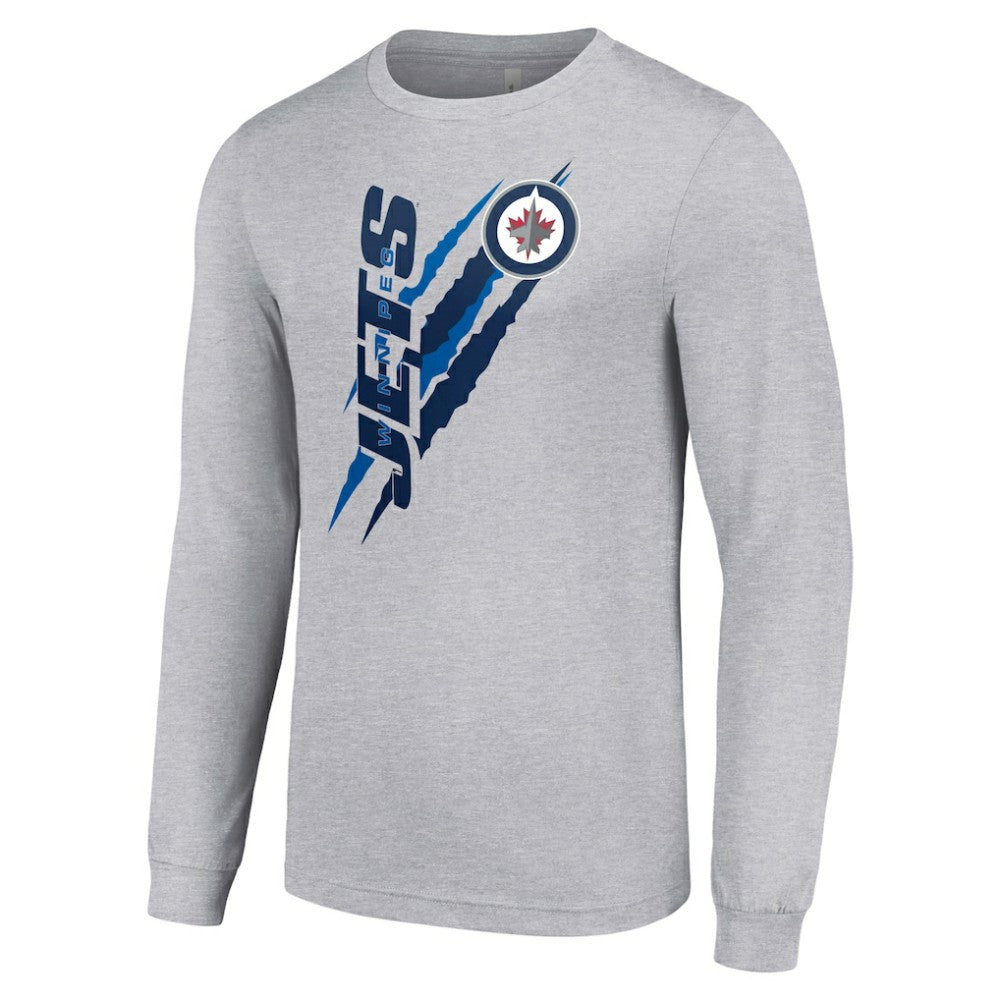 Winnipeg Jets Starter Color Scratch Long-Sleeve T-Shirt - Heather Gray T-shirts