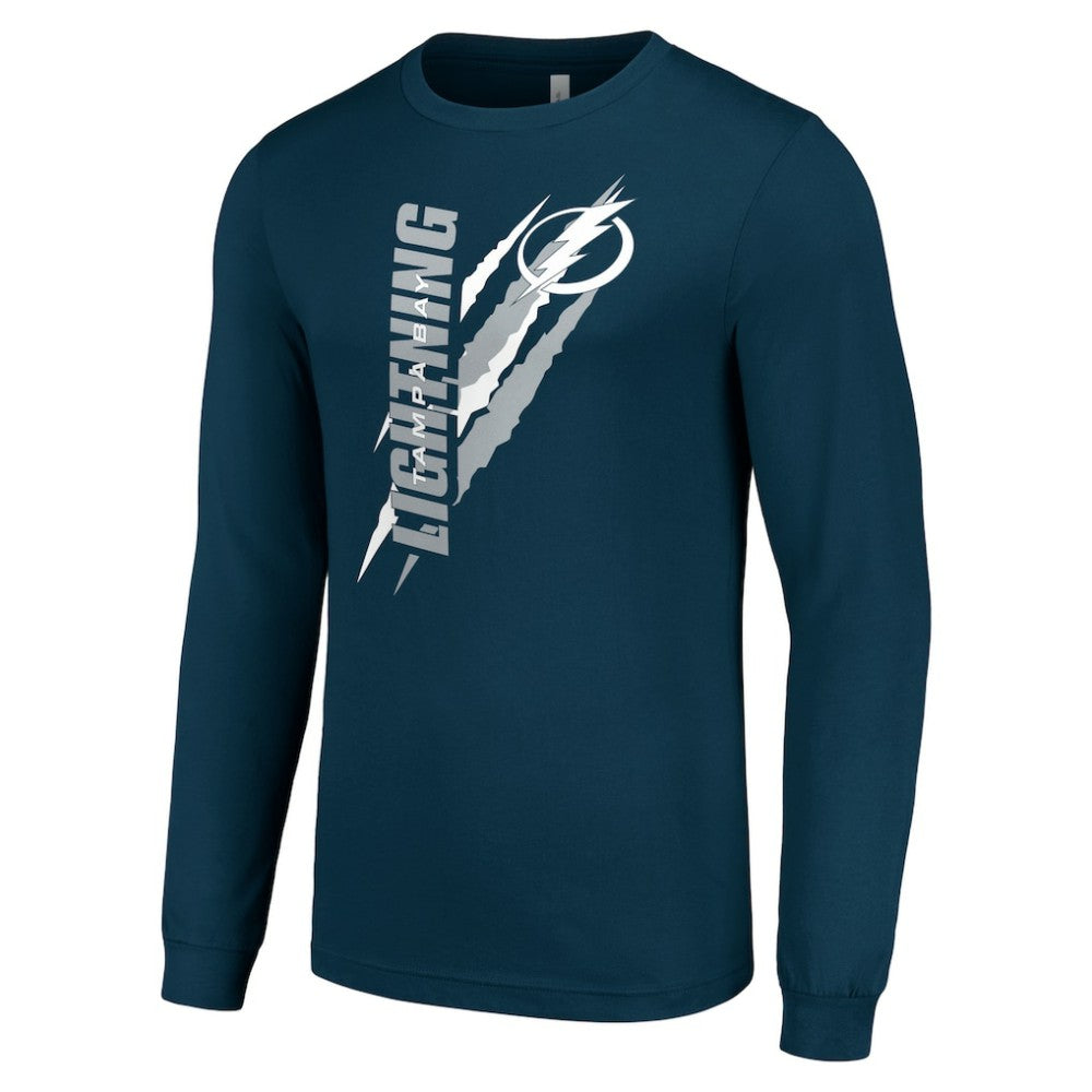 Tampa Bay Lightning Starter Color Scratch Long-Sleeve T-Shirt - Navy T-shirts