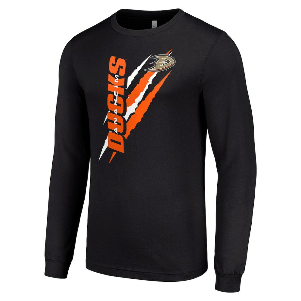 Anaheim Ducks Starter Color Scratch Long-Sleeve T-Shirt - Black T-shirts