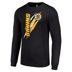 Boston Bruins Starter Color Scratch Long-Sleeve T-Shirt - Black T-shirts