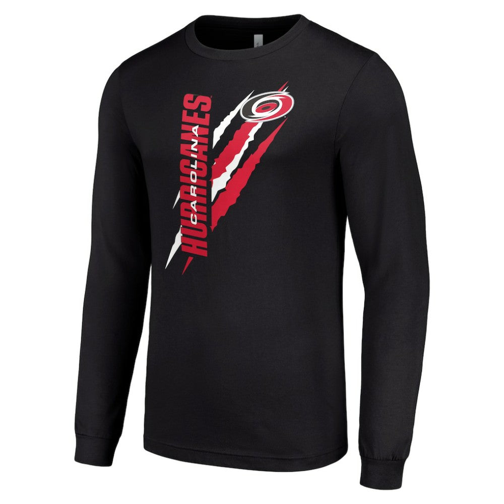 Carolina Hurricanes Starter Color Scratch Long-Sleeve T-Shirt - Black T-shirts