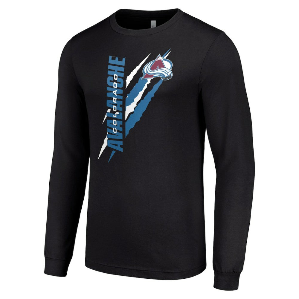 Colorado Avalanche Starter Color Scratch Long-Sleeve T-Shirt - Black T-shirts