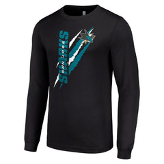 San Jose Sharks Starter Color Scratch Long-Sleeve T-Shirt - Black T-shirts