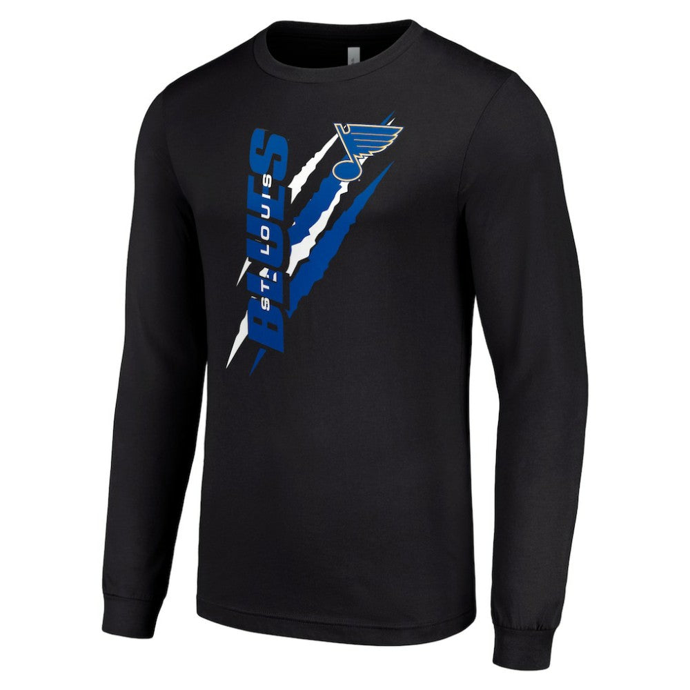 St. Louis Blues Starter Color Scratch Long-Sleeve T-Shirt - Black T-shirts