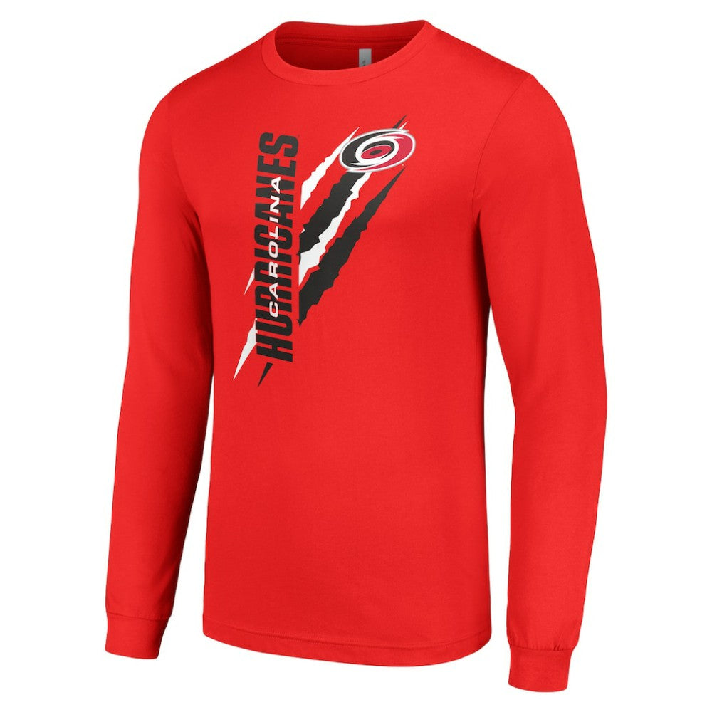 Carolina Hurricanes Starter Color Scratch Long-Sleeve T-Shirt - Red T-shirts