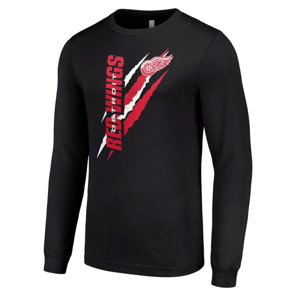 Detroit Red Wings Starter Color Scratch Long-Sleeve T-Shirt - Black T-shirts