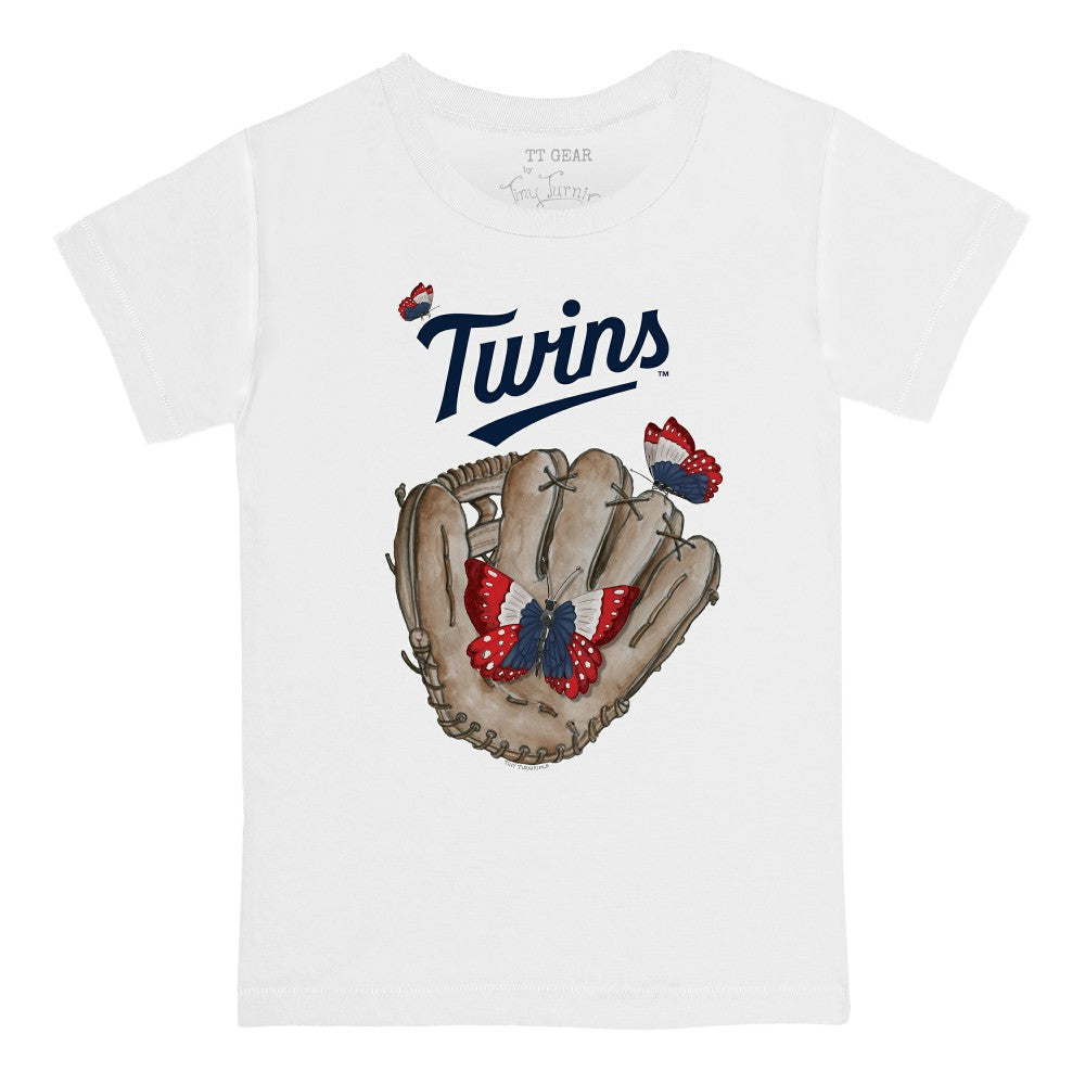 Minnesota Twins Tiny Turnip Youth Butterfly Glove T-Shirt White