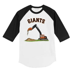 San Francisco Giants Tiny Turnip Youth Excavator 3/4-Sleeve Raglan T-Shirt White/Black