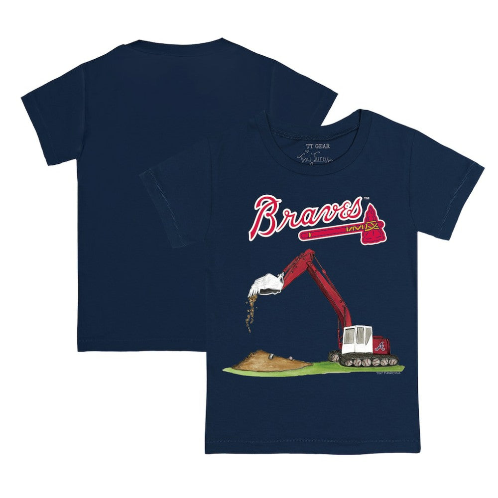 Atlanta Braves Tiny Turnip Youth Excavator T-Shirt Navy