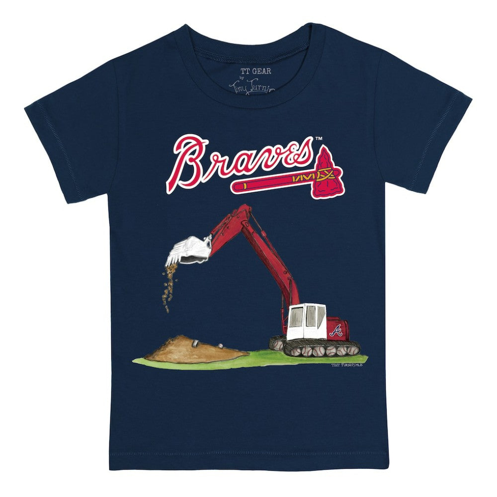 Atlanta Braves Tiny Turnip Youth Excavator T-Shirt Navy