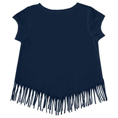 Minnesota Twins Tiny Turnip Girls Youth Lilies & Ladybugs Fringe T-Shirt Navy