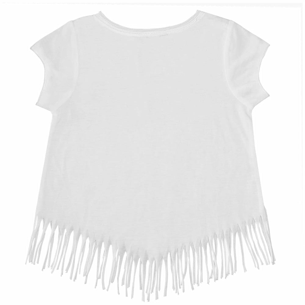 Tampa Bay Rays Tiny Turnip Girls Youth Lilies & Ladybugs Fringe T-Shirt White