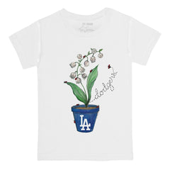 Los Angeles Dodgers Tiny Turnip Youth Lilies & Ladybugs T-Shirt White