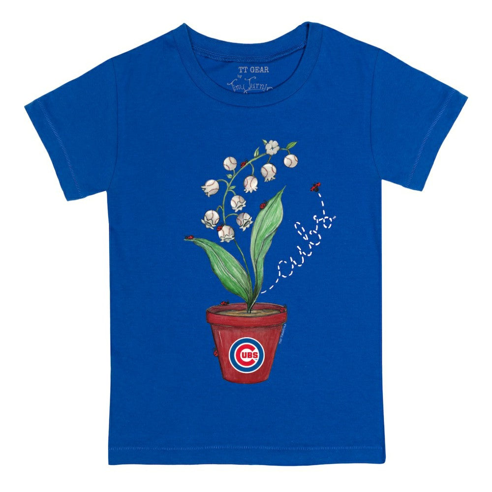 Chicago Cubs Tiny Turnip Youth Lilies & Ladybugs T-Shirt Royal