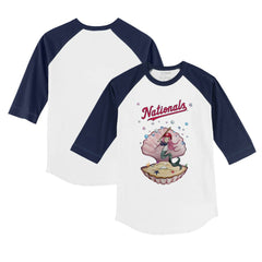 Washington Nationals Tiny Turnip Youth Mermaid 3/4-Sleeve Raglan T-Shirt White/Navy