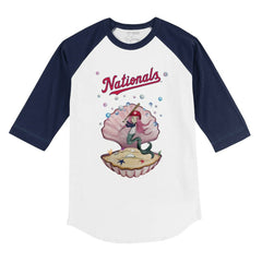 Washington Nationals Tiny Turnip Youth Mermaid 3/4-Sleeve Raglan T-Shirt White/Navy