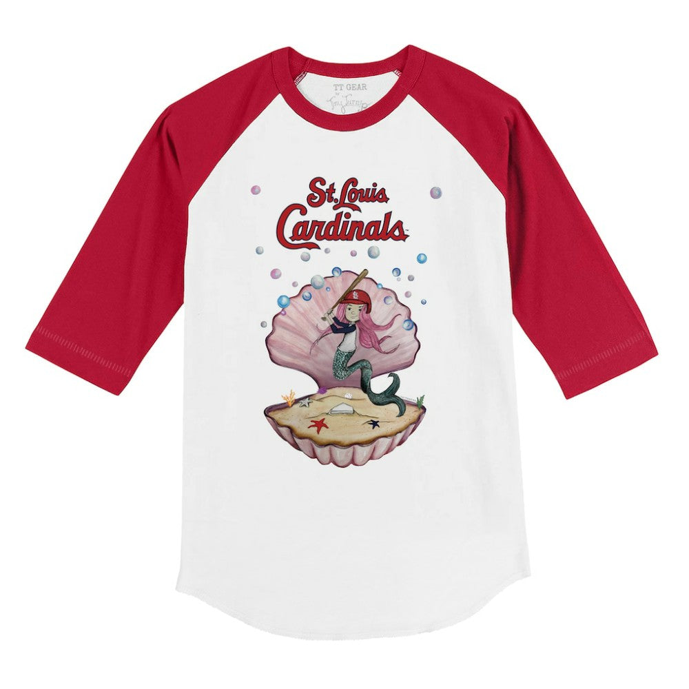 St. Louis Cardinals Tiny Turnip Youth Mermaid 3/4-Sleeve Raglan T-Shirt White/Red