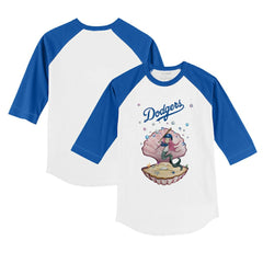 Los Angeles Dodgers Tiny Turnip Youth Mermaid 3/4-Sleeve Raglan T-Shirt White/Royal