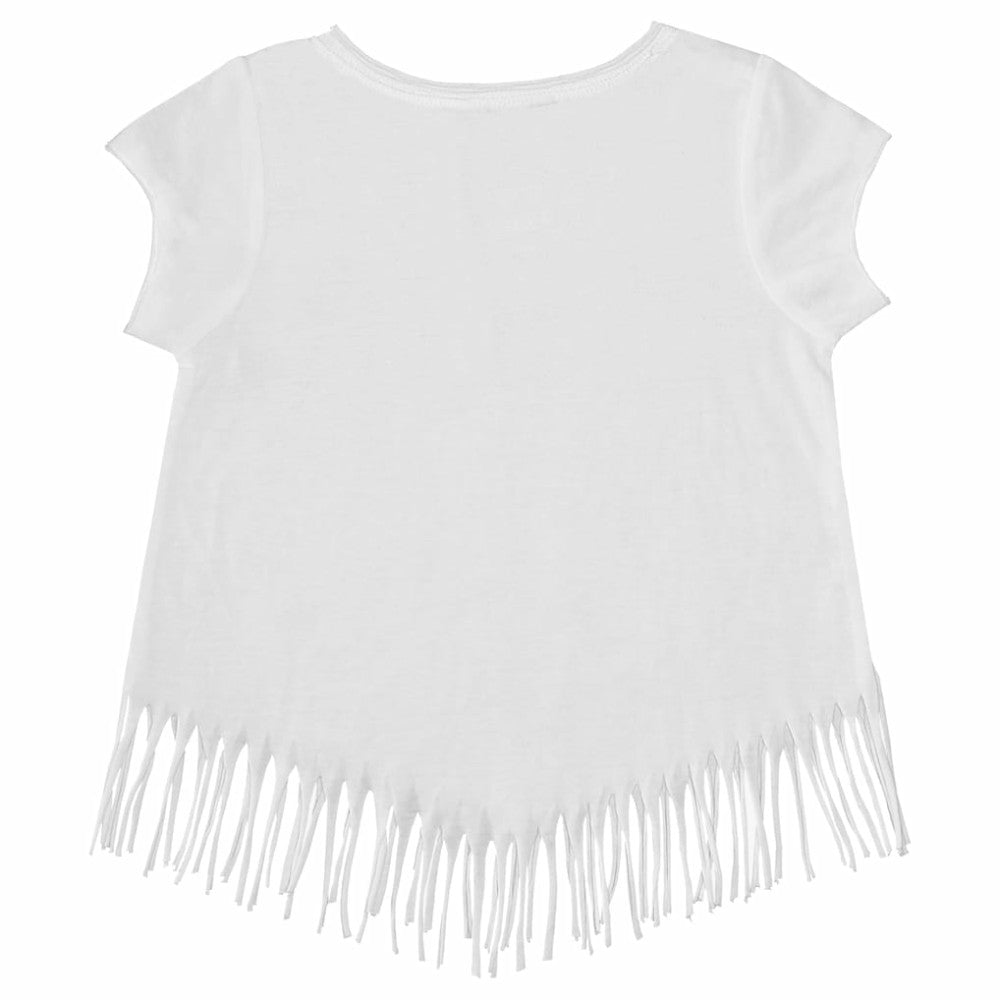 Toronto Blue Jays Tiny Turnip Girls Youth Mermaid Fringe T-Shirt White