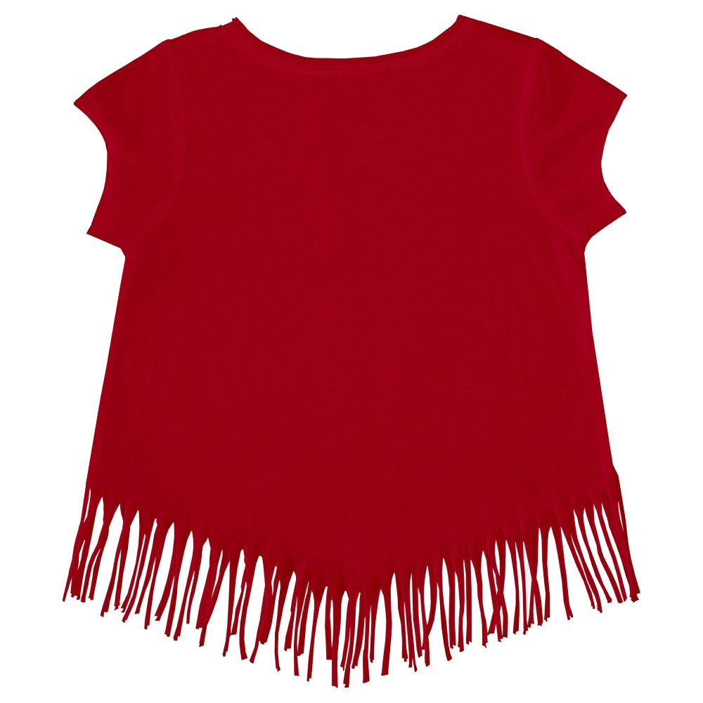 Cincinnati Reds Tiny Turnip Girls Youth Mermaid Fringe T-Shirt Red