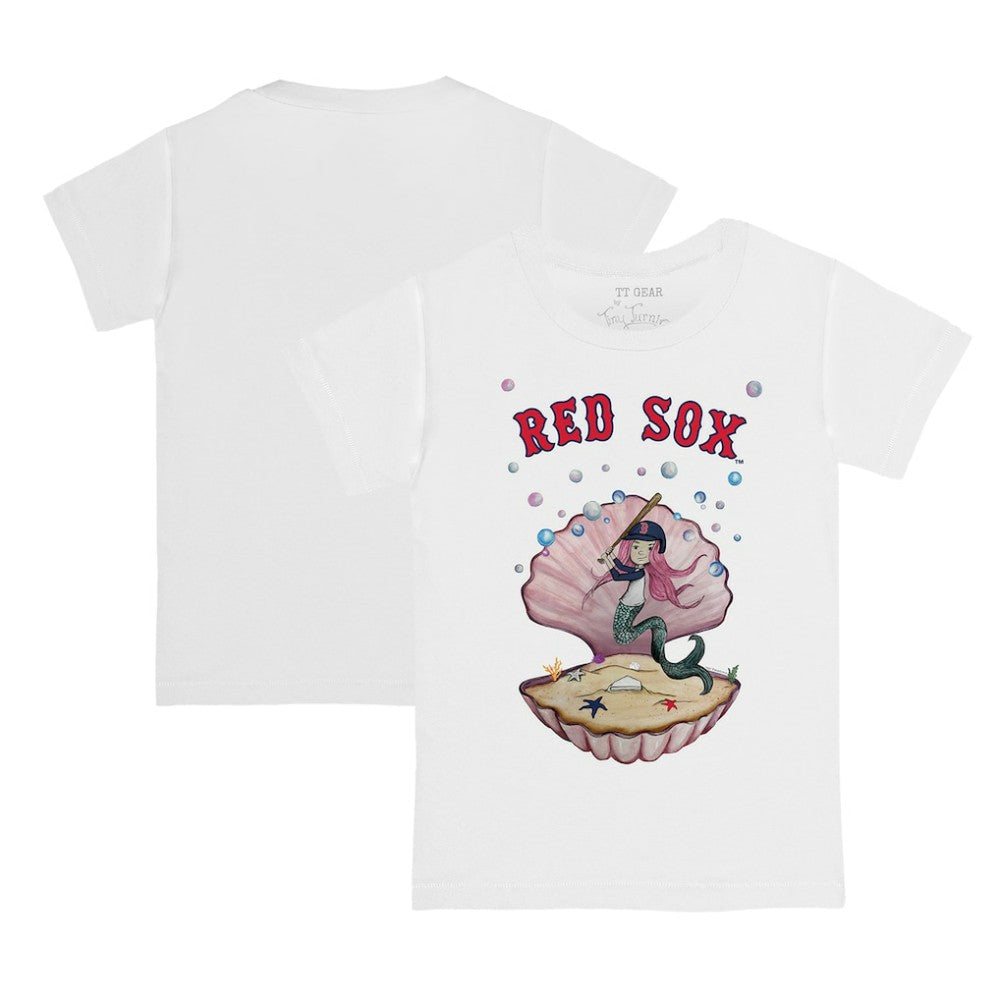 Boston Red Sox Tiny Turnip Youth Mermaid T-Shirt White