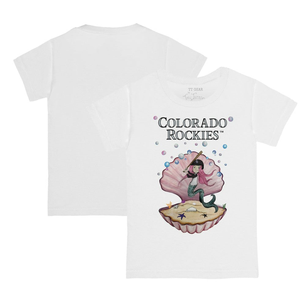 Colorado Rockies Tiny Turnip Youth Mermaid T-Shirt White