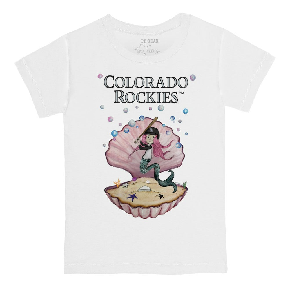 Colorado Rockies Tiny Turnip Youth Mermaid T-Shirt White